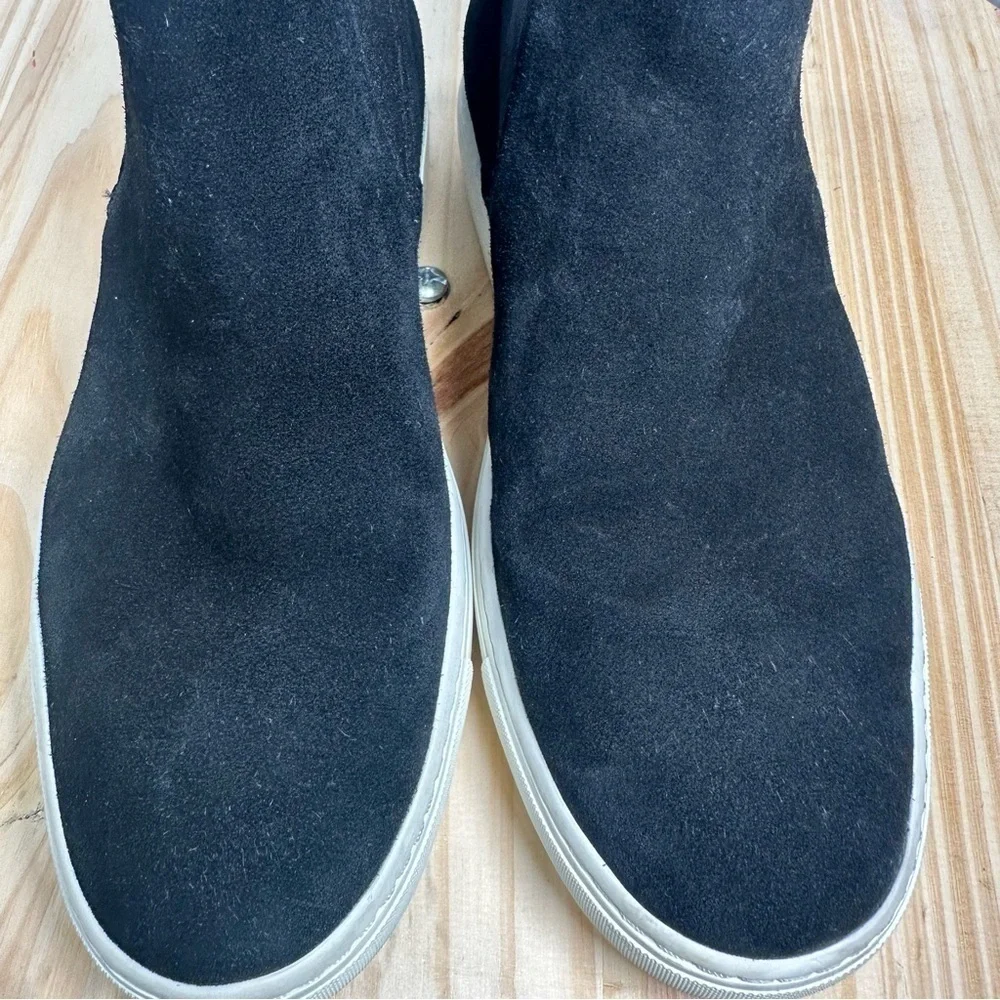 Vince Newlyn Suede High-Top Slip On Sneakers Black Size 7M $295 Old Money Luxury